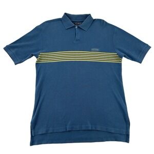 Polo Sport Ralph Lauren Men Sz S Shirt Blue Yellow Stripe Casual Work Preppy